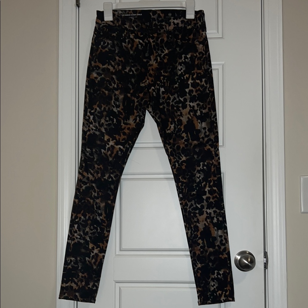 AG Adriano Goldschmied Leopard Print Skinny Ankle Pants